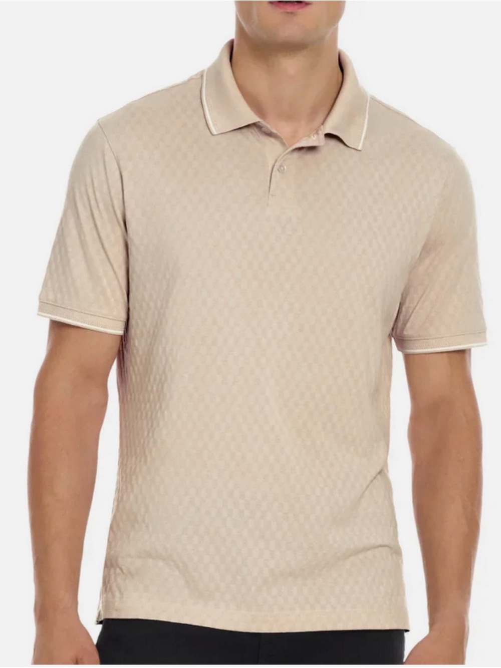 NEW Ted Baker Men's L Short Sleeve Polo t- Shirt  TAN Cotton new tag